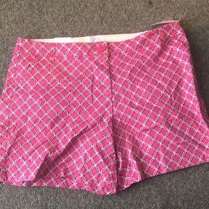 Pink, black, and white shorts